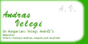 andras velegi business card